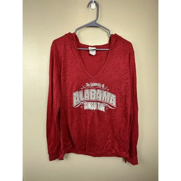 University Tops | University of Alabama Roll Tide Long Sleeve Shirt Hoodie Womens XL Lightweight | Color: Red | Size: XL | Wishworthy's Closet